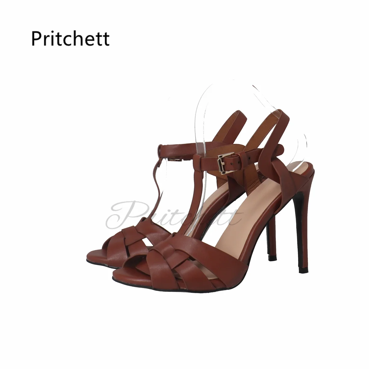 Crossfit Ladies - Brown Cross Weave High Heels Sandals