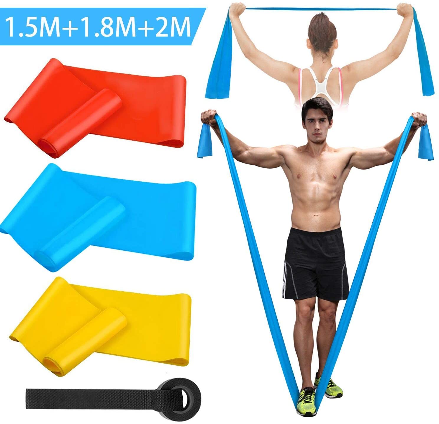 Elastic Fitness Bands 3Pcs Res - Crossfit Workout With Equipment 评论和价格
