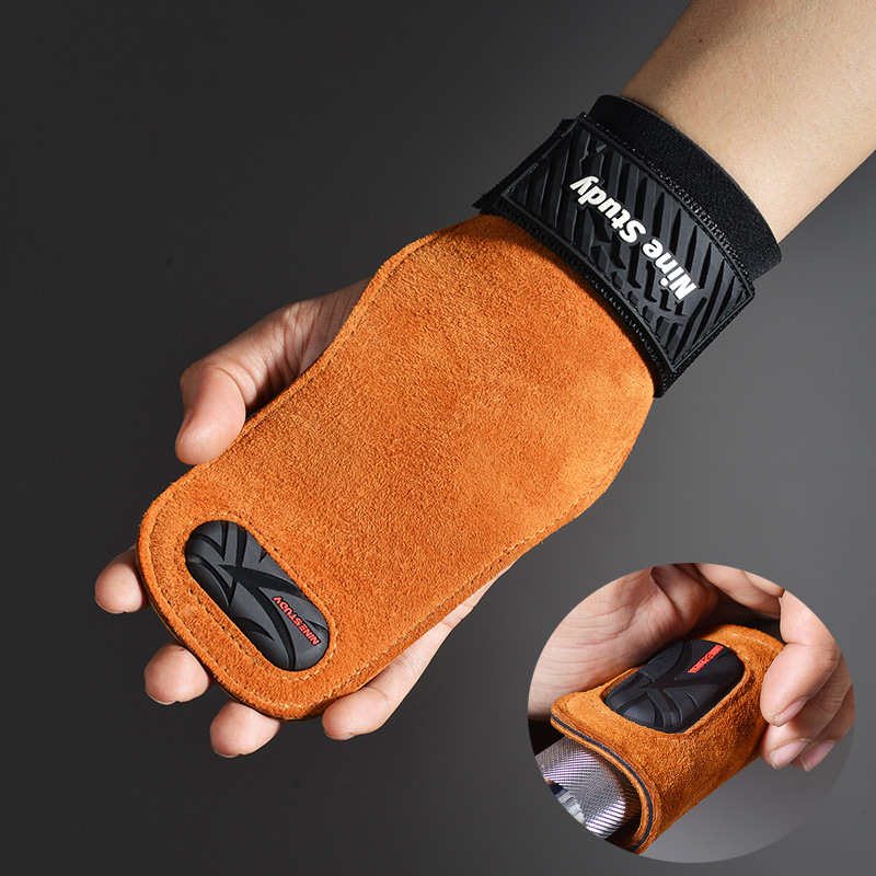 Cowhide Gym Grips Gloves Weigh - Crossfit Workout With Equipment 评论和价格