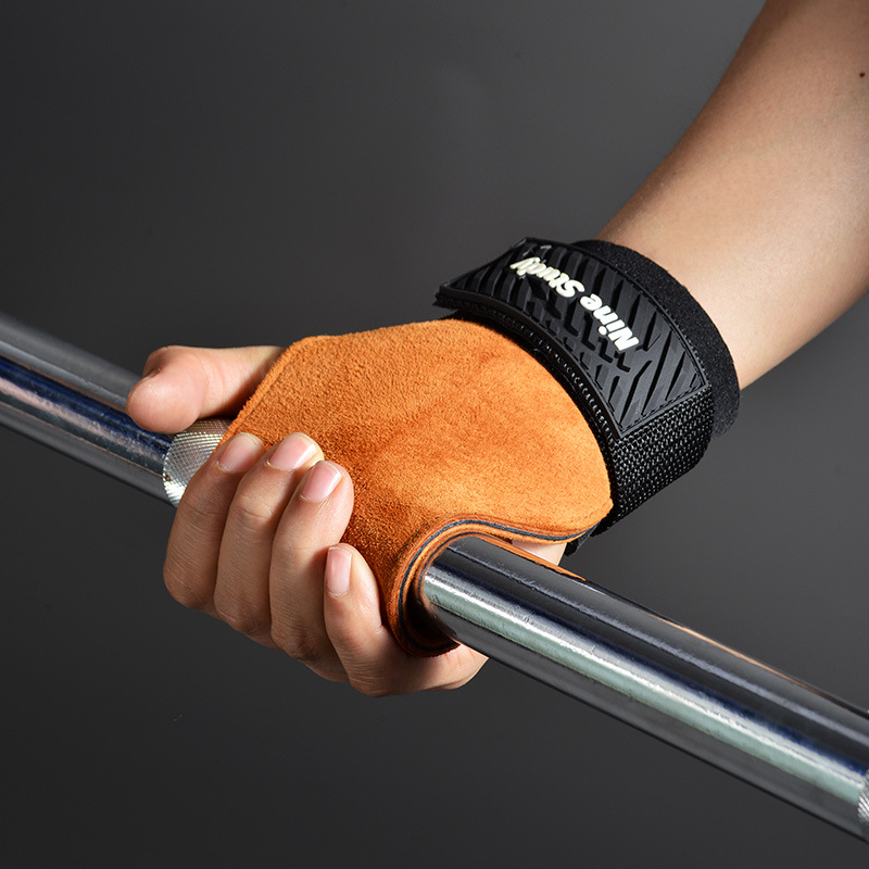 Cowhide Gym Grips Gloves Weigh - Crossfit Workout With Equipment 评论和价格