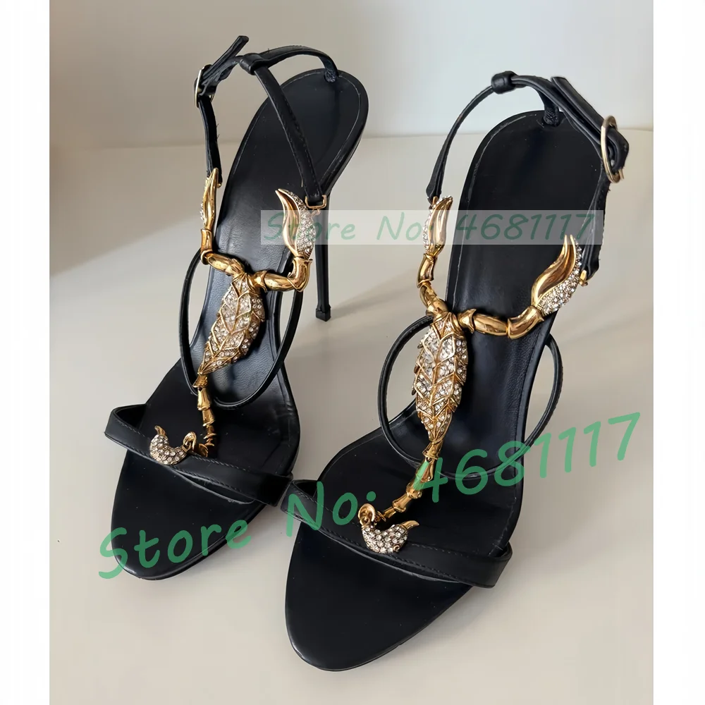 Black Leather Sandals With Gol - Crossfit Ladies 评论和价格