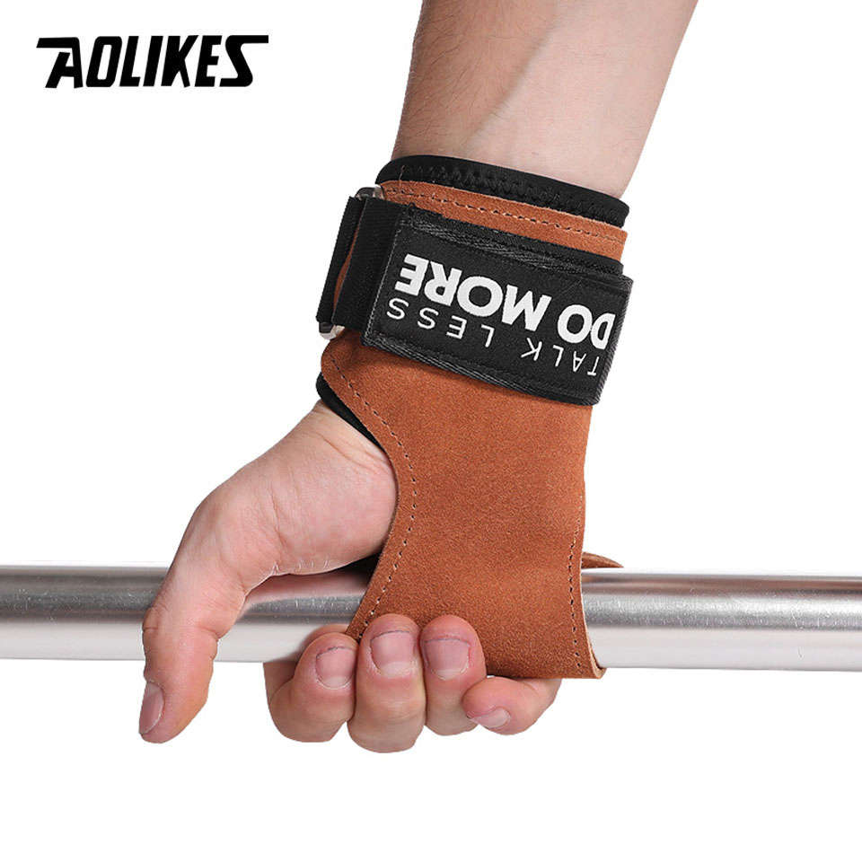 AOLIKES Cowhide Gym Grips Glov - Crossfit Workout With Equipment 评论和价格