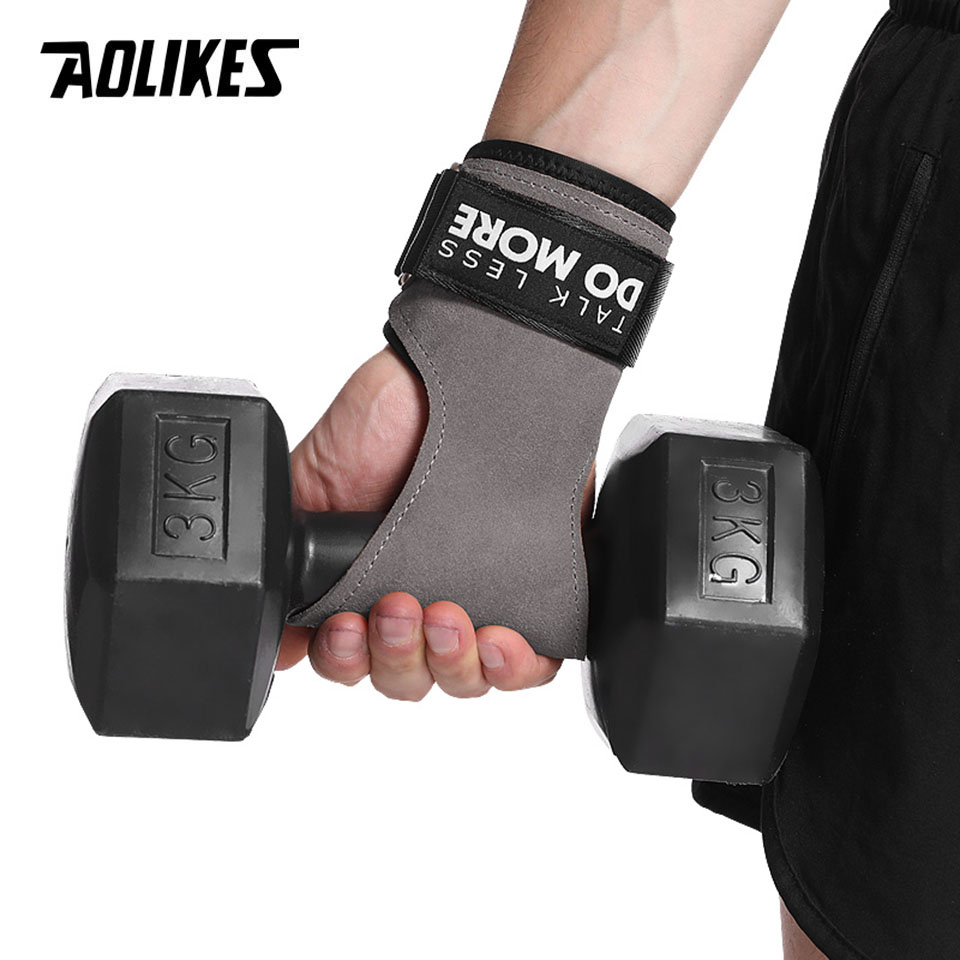 AOLIKES Cowhide Gym Grips Glov - Crossfit Workout With Equipment 评论和价格